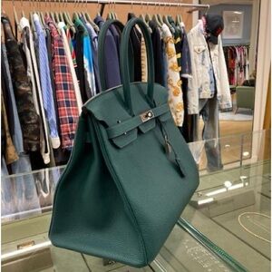 Authentic Hermes Birkin 35 Togo, Malachite Green w/ Gold Hardware, Receipt Inc'd